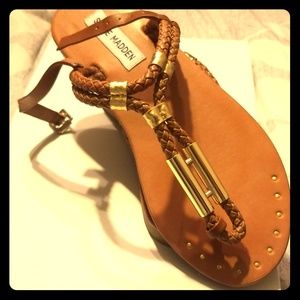 Brown and Gold Steve Madden Sandie